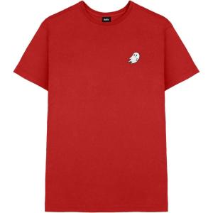 imageDALIX Ghost Embroidered Soft Cotton Short Sleeve T Shirt MensRed