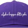 imageDALIX Alpha Kappa Delta Phi Cursive Sorority Hat Womens Baseball CapPurple