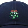 imageDALIX Christmas Holidays Mistletoe Hat Womens Embroidered Baseball CapNavy Blue
