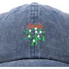 imageDALIX Christmas Holidays Mistletoe Hat Womens Embroidered Baseball CapNavy Blue Vintage