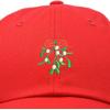 imageDALIX Christmas Holidays Mistletoe Hat Womens Embroidered Baseball CapRed