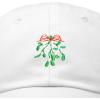 imageDALIX Christmas Holidays Mistletoe Hat Womens Embroidered Baseball CapWhite
