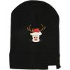 imageDALIX Christmas Peeping Rudolph Beanie Warm Winter Cap Embroidered HatBlack