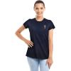 imageDALIX Christmas Shy Elf TShirt Womens Embroidered Shirt Small Navy Blue