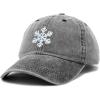 imageDALIX ICY Snowflake Hat Womens Baseball Cap WashedBlack