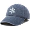 imageDALIX ICY Snowflake Hat Womens Baseball Cap WashedNavy Blue