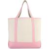 imageDALIX Womens Cotton Canvas Tote Bag Large Shoulder Bags Pink Monogram A  ZF