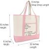imageDALIX Womens Cotton Canvas Tote Bag Large Shoulder Bags Pink Monogram A  ZK