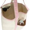 imageDALIX Womens Cotton Canvas Tote Bag Large Shoulder Bags Pink Monogram A  ZM