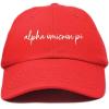imageDALIX Alpha Omicron Pi Cursive Hat Fraternity Womens Embroidered CapRed