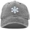 imageDALIX ICY Snowflake Hat Womens Baseball Cap WashedBlack