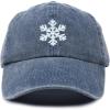 imageDALIX ICY Snowflake Hat Womens Baseball Cap WashedNavy Blue