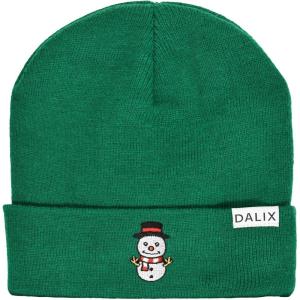 imageChristmas Cute Snowman Beanie Warm Winter Cap Embroidered HatGreen
