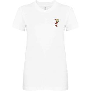 imageDALIX Christmas Shy Elf TShirt Womens Embroidered Shirt Extra Large White