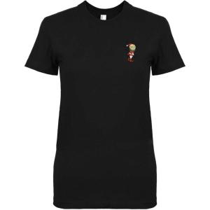 imageDALIX Christmas Shy Elf TShirt Womens Embroidered Shirt Medium Black