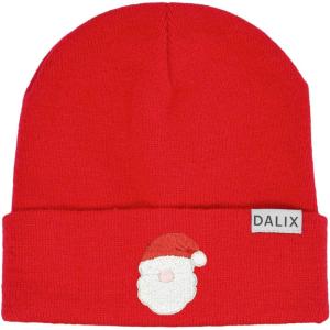 imageDALIX Christmas Urban Santa Beanie Warm Winter Cap Embroidered HatRed