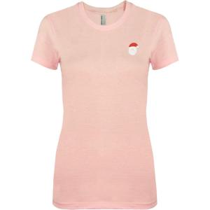 imageDALIX Christmas Urban Santa TShirt Womens Embroidered ShirtLight Pink