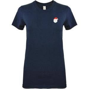 imageDALIX Christmas Urban Santa TShirt Womens Embroidered ShirtNavy Blue