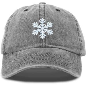 imageDALIX ICY Snowflake Hat Womens Baseball Cap WashedBlack