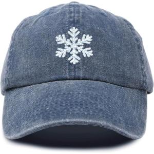 imageDALIX ICY Snowflake Hat Womens Baseball Cap WashedNavy Blue