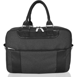 imageDALIX Mens Messenger Bag Travel Briefcase for Business Work Carry On in BlackCharcoal Black