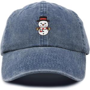 imageDALIX Mini Snowman Hat Ladies Womens Baseball Cap WashedNavy Blue