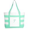 imageDALIX Monogram Beach Bag and Totes for Women Personalized Gifts Mint Green A ZT