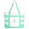 imageDALIX Monogram Beach Bag and Totes for Women Personalized Gifts Mint Green A ZX
