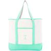 imageDALIX Monogram Tote Bag For Women Open Top Mint Green Personalized Letter AZI