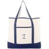 imageDALIX Personalized Tote Bag For Women Monogram Initial Open Top Navy Blue AZI