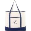 imageDALIX Personalized Tote Bag For Women Monogram Initial Open Top Navy Blue AZL