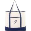 imageDALIX Personalized Tote Bag For Women Monogram Initial Open Top Navy Blue AZP