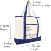 imageDALIX Personalized Tote Bag For Women Monogram Initial Open Top Navy Blue AZZ