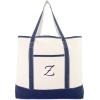 imageDALIX Personalized Tote Bag For Women Monogram Initial Open Top Navy Blue AZZ