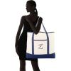 imageDALIX Personalized Tote Bag For Women Monogram Initial Open Top Navy Blue AZZ