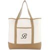 imageDALIX Womens Natural Tote Bag Shoulder Bags Brown With Monogram Letter A  ZB
