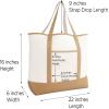 imageDALIX Womens Natural Tote Bag Shoulder Bags Brown With Monogram Letter A  ZC
