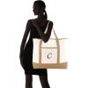imageDALIX Womens Natural Tote Bag Shoulder Bags Brown With Monogram Letter A  ZC