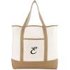 imageDALIX Womens Natural Tote Bag Shoulder Bags Brown With Monogram Letter A  ZE