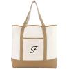 imageDALIX Womens Natural Tote Bag Shoulder Bags Brown With Monogram Letter A  ZF