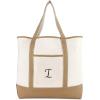 imageDALIX Womens Natural Tote Bag Shoulder Bags Brown With Monogram Letter A  ZI