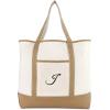 imageDALIX Womens Natural Tote Bag Shoulder Bags Brown With Monogram Letter A  ZJ