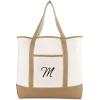 imageDALIX Womens Natural Tote Bag Shoulder Bags Brown With Monogram Letter A  ZM
