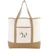 imageDALIX Womens Natural Tote Bag Shoulder Bags Brown With Monogram Letter A  ZW