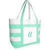 imageDALIX Monogram Beach Bag and Totes for Women Personalized Gifts Mint Green A ZU