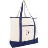 imageDALIX Personalized Tote Bag For Women Monogram Initial Open Top Navy Blue AZY