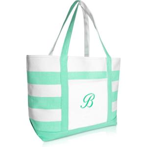 imageDALIX Monogram Beach Bag and Totes for Women Personalized Gifts Mint Green A ZB