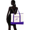 imageDALIX Womens Canvas Tote Bag Shoulder Bags Open Top Purple Monogram AZA