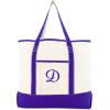 imageDALIX Womens Canvas Tote Bag Shoulder Bags Open Top Purple Monogram AZD