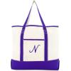 imageDALIX Womens Canvas Tote Bag Shoulder Bags Open Top Purple Monogram AZN